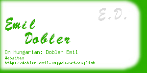 emil dobler business card